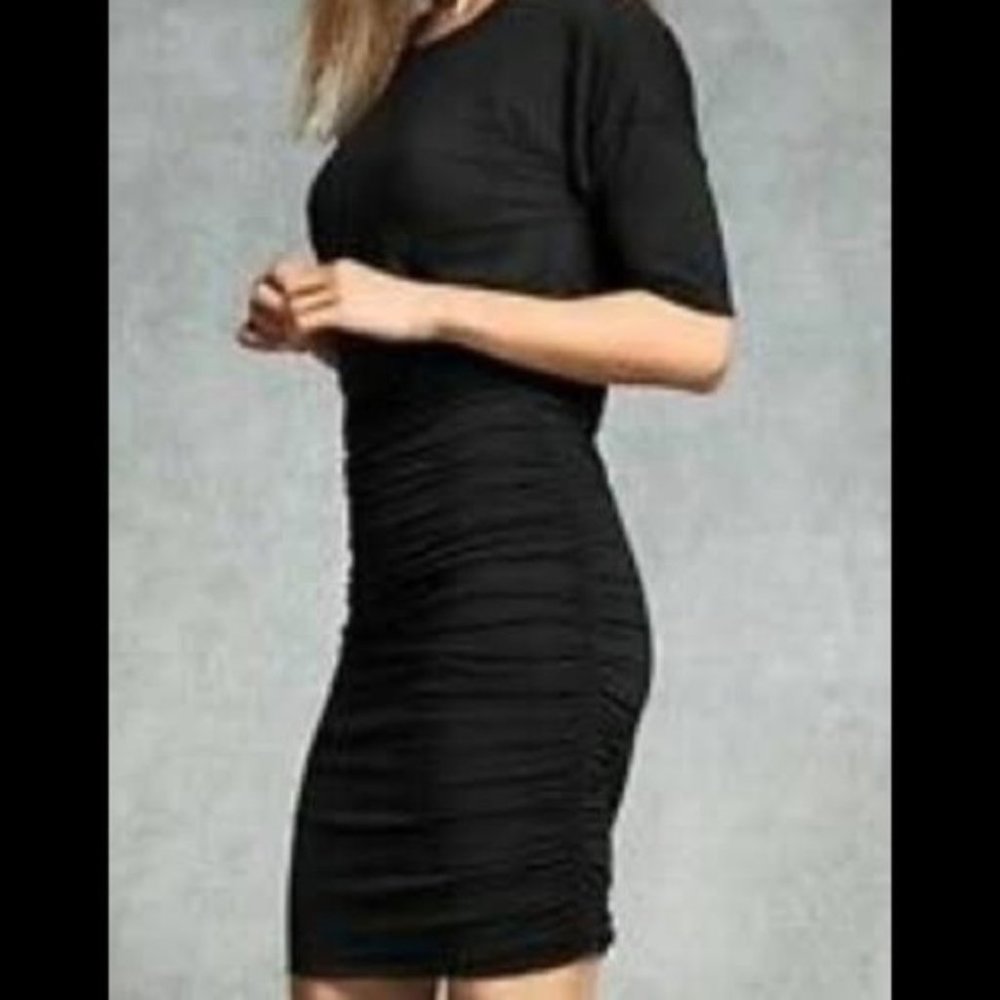 The Limited Black Ruched Bodycon Dress